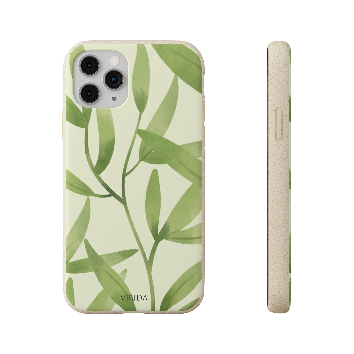 Biodegradable phone case - Green Leaves