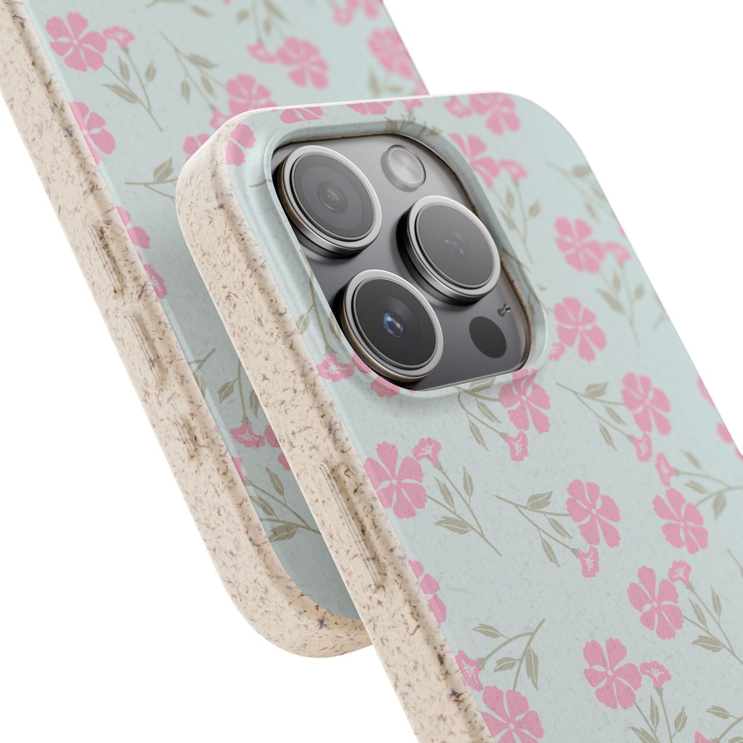Biodegradable phone case - Vintage Pink Flowers