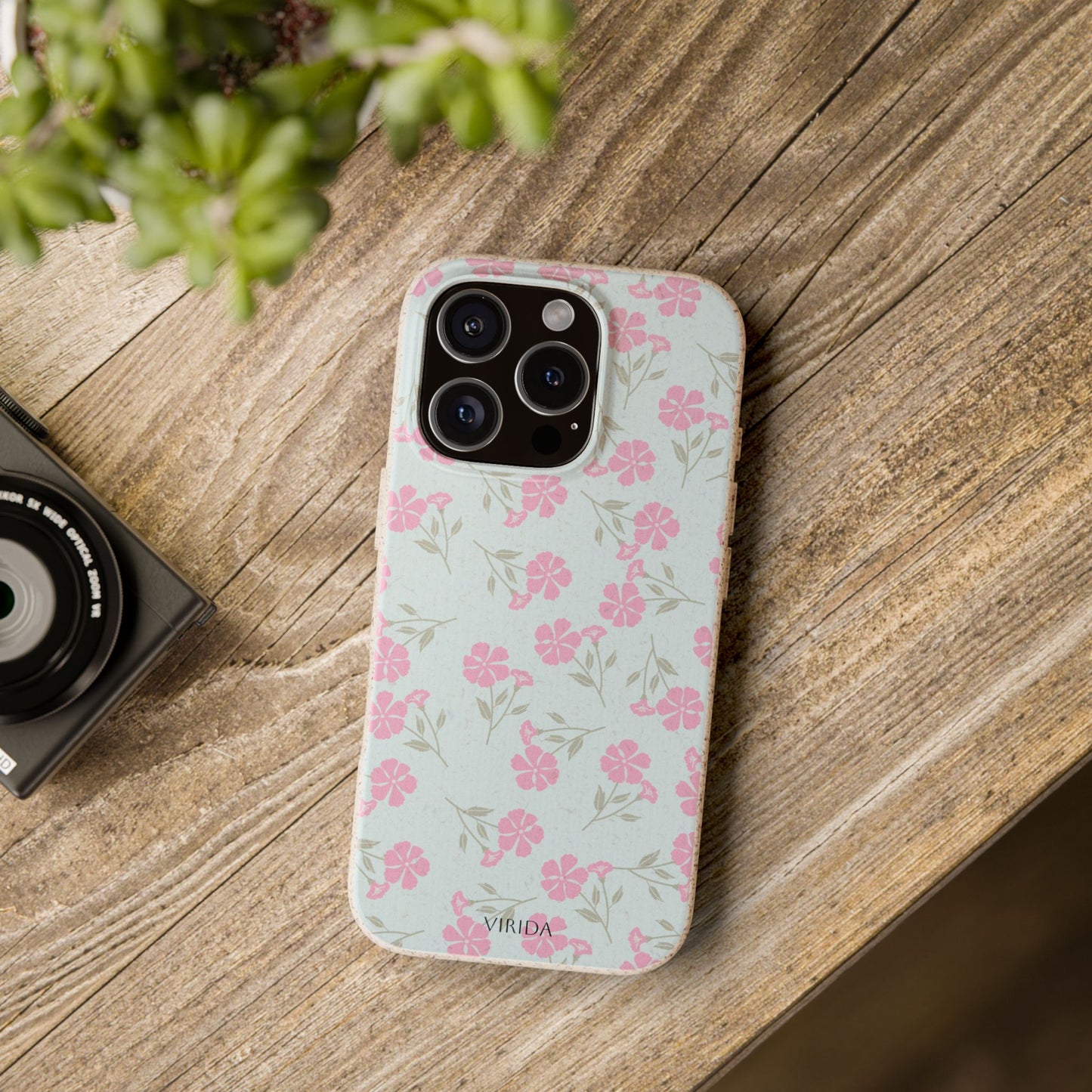 Biodegradable phone case - Vintage Pink Flowers