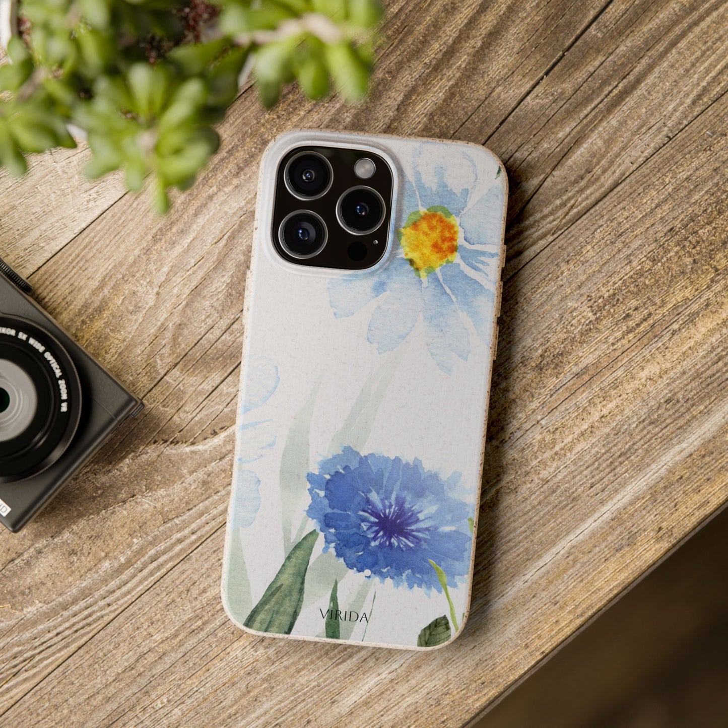 Biodegradable phone case - Blue Bouquet