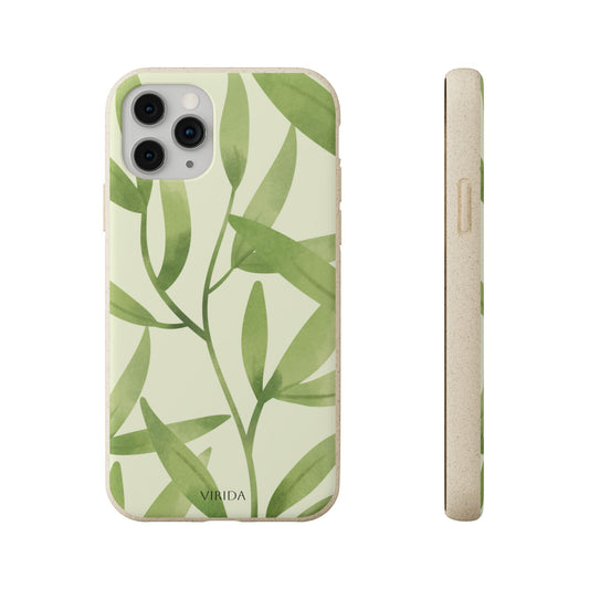 Biodegradable phone case - Green Leaves