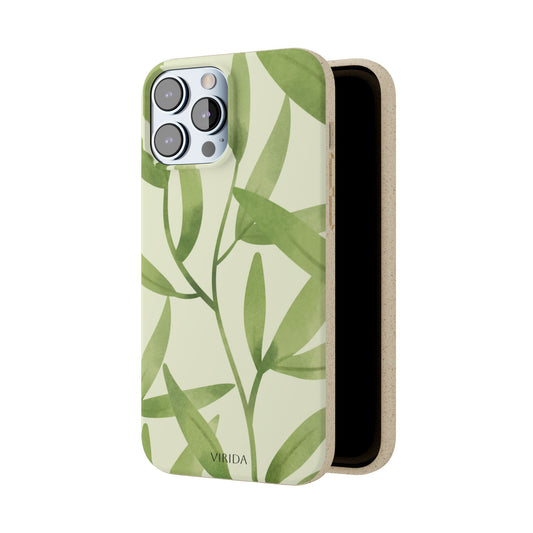 Biodegradable phone case - Green Leaves
